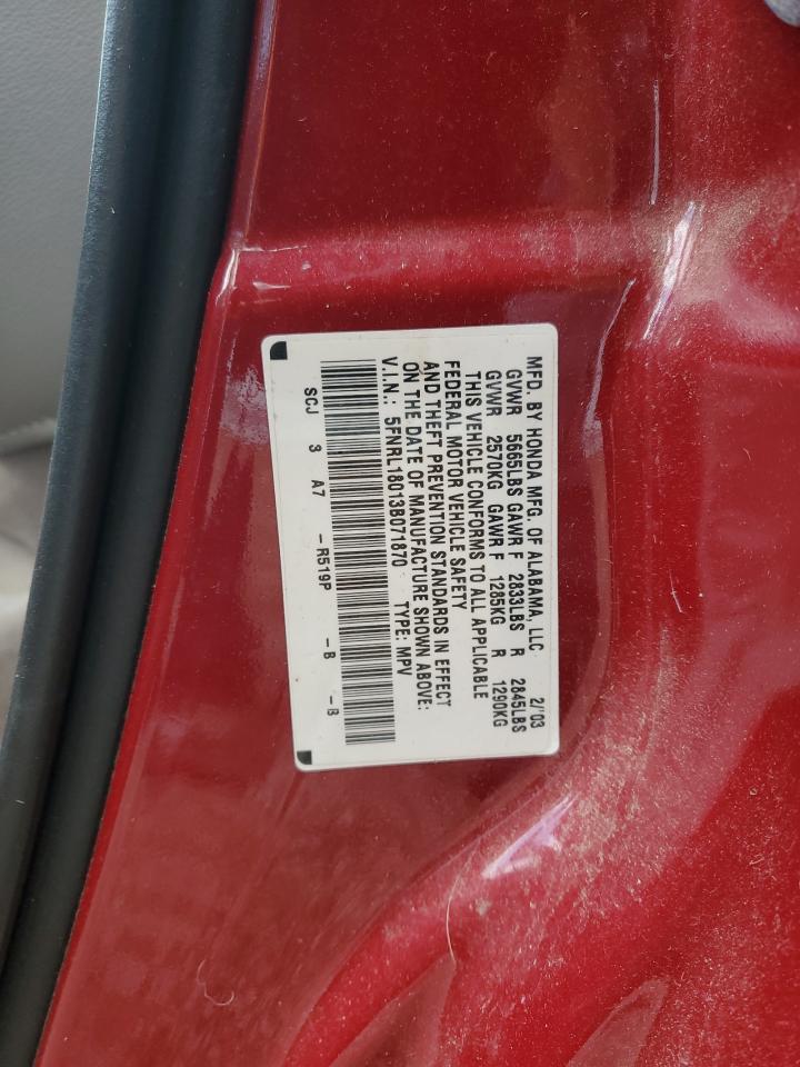 Photo 11 VIN: 5FNRL18013B071870 - HONDA ODYSSEY 