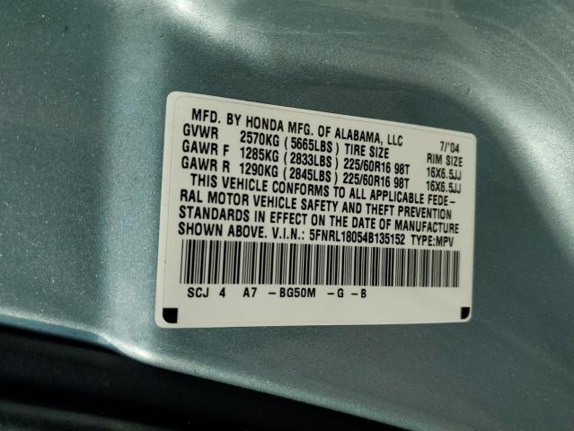 Photo 12 VIN: 5FNRL18054B135152 - HONDA ODYSSEY EX 