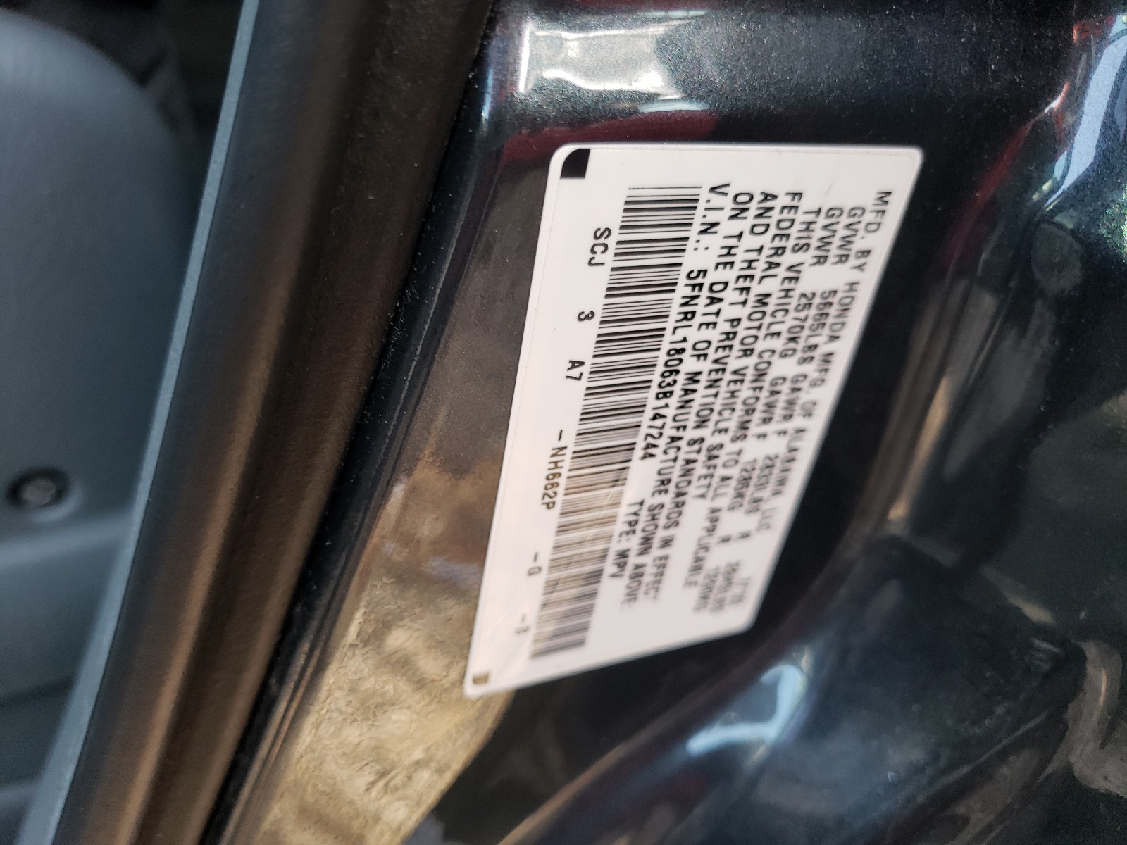 Photo 9 VIN: 5FNRL18063B147244 - HONDA ODYSSEY EX 