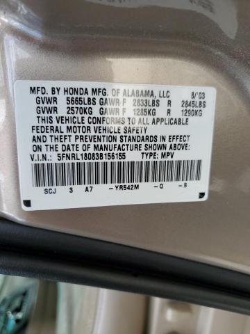 Photo 12 VIN: 5FNRL18083B156155 - HONDA ODYSSEY EX 