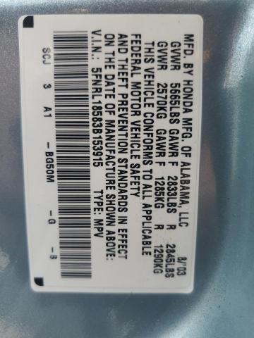 Photo 12 VIN: 5FNRL18583B153915 - HONDA ODYSSEY LX 