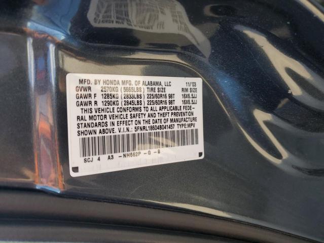 Photo 12 VIN: 5FNRL18604B041457 - HONDA ODYSSEY EX 