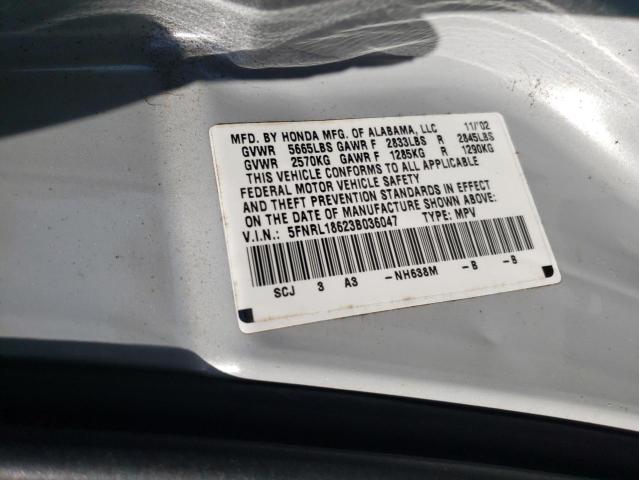 Photo 12 VIN: 5FNRL18623B036047 - HONDA ODYSSEY EX 