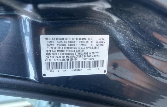 Photo 9 VIN: 5FNRL18673B096454 - HONDA ODYSSEY EX 