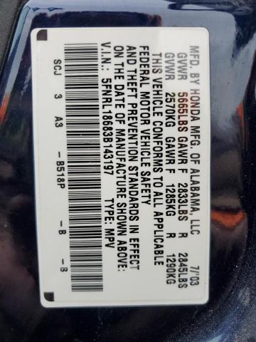 Photo 12 VIN: 5FNRL18683B143197 - HONDA ODYSSEY EX 