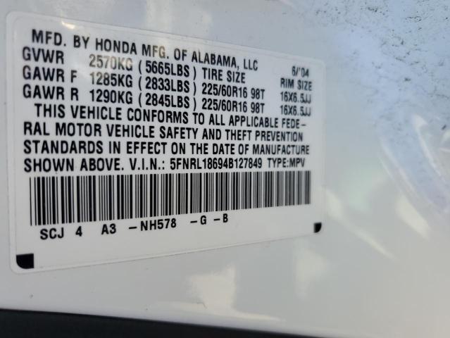 Photo 13 VIN: 5FNRL18694B127849 - HONDA ODYSSEY EX 