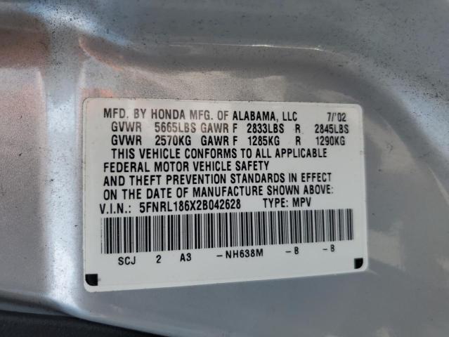 Photo 12 VIN: 5FNRL186X2B042628 - HONDA ODYSSEY EX 