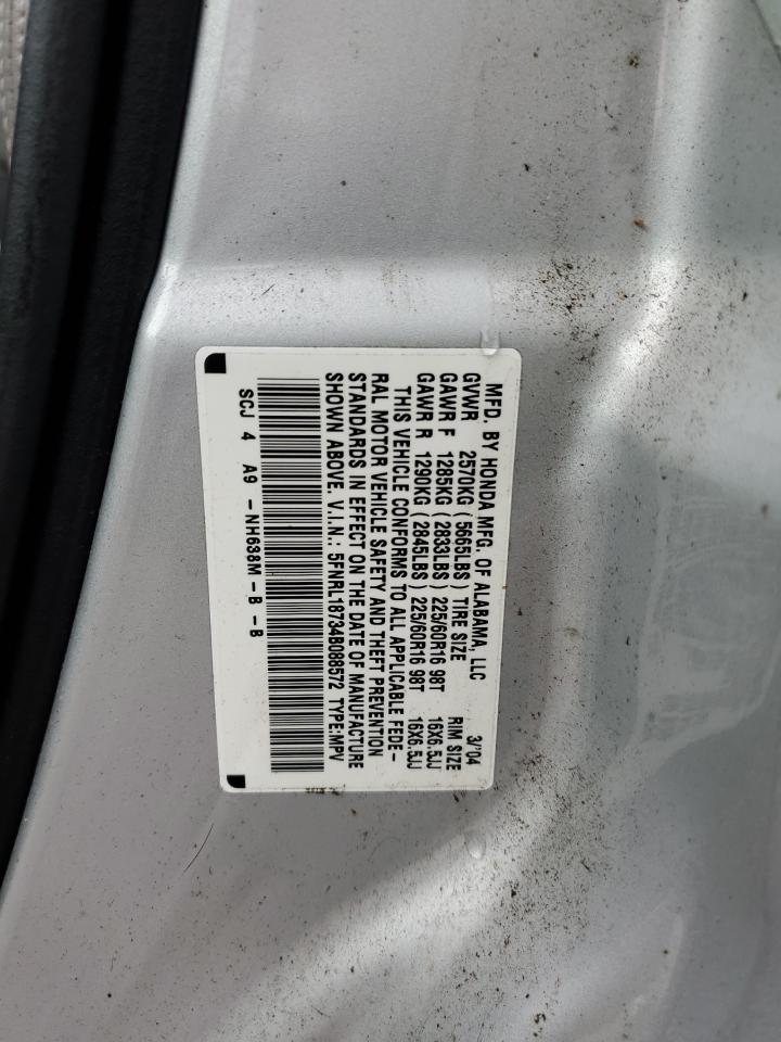 Photo 11 VIN: 5FNRL18734B088572 - HONDA ODYSSEY 