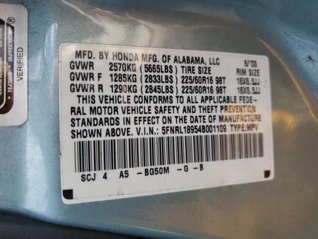 Photo 12 VIN: 5FNRL18954B001109 - HONDA ODYSSEY EX 