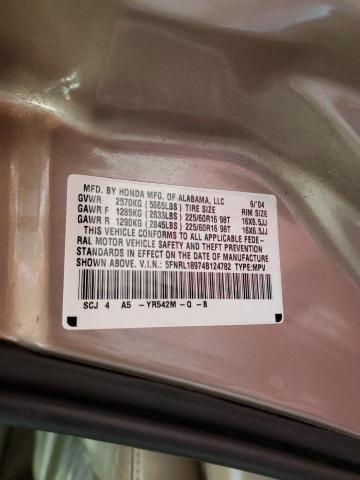 Photo 12 VIN: 5FNRL18974B124782 - HONDA ODYSSEY EX 