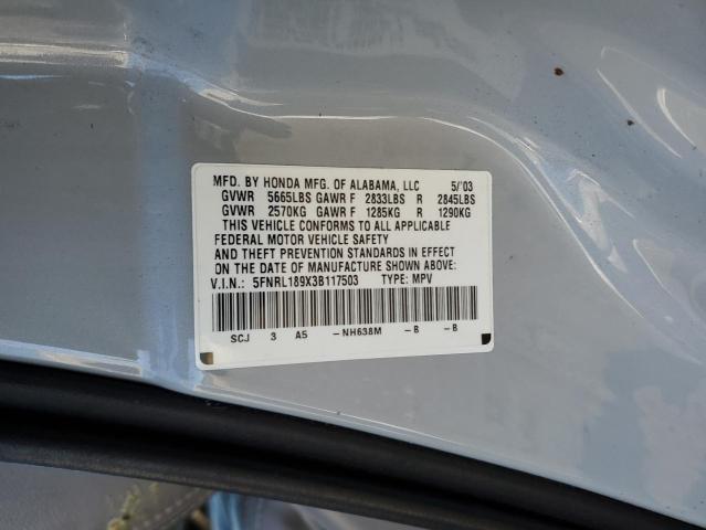 Photo 13 VIN: 5FNRL189X3B117503 - HONDA ODYSSEY EX 