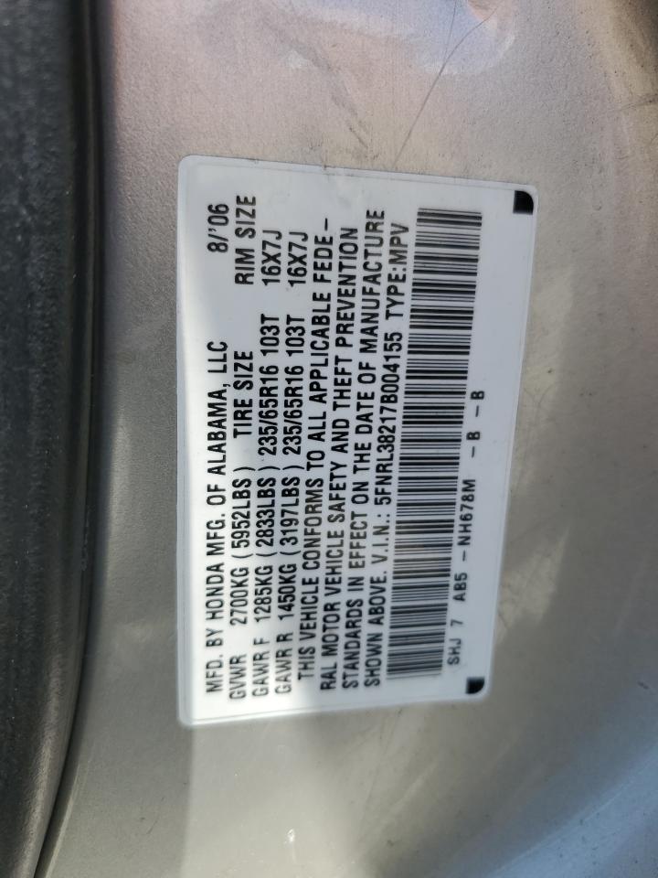 Photo 12 VIN: 5FNRL38217B004155 - HONDA ODYSSEY 