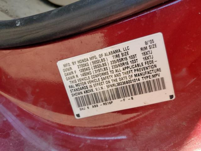 Photo 9 VIN: 5FNRL38236B001014 - HONDA ODYSSEY LX 