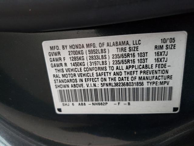 Photo 13 VIN: 5FNRL38236B031856 - HONDA ODYSSEY LX 