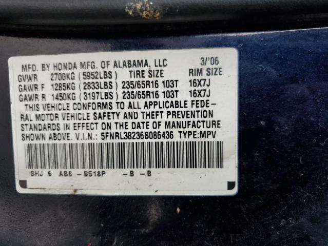 Photo 12 VIN: 5FNRL38236B086436 - HONDA ODYSSEY LX 