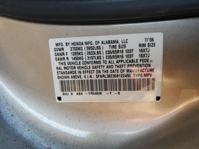 Photo 12 VIN: 5FNRL38236B122450 - HONDA ODYSSEY LX 