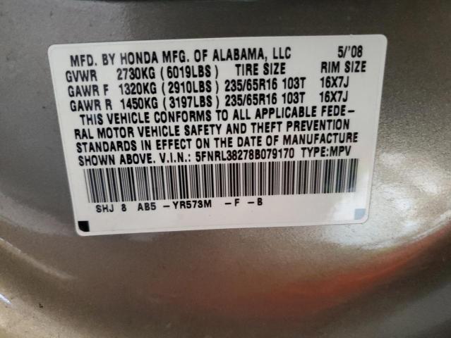 Photo 12 VIN: 5FNRL38278B079170 - HONDA ODYSSEY EX 