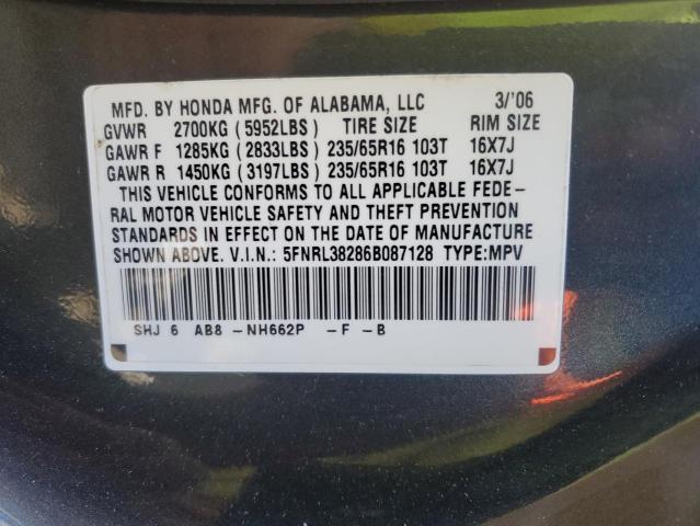 Photo 12 VIN: 5FNRL38286B087128 - HONDA ODYSSEY LX 