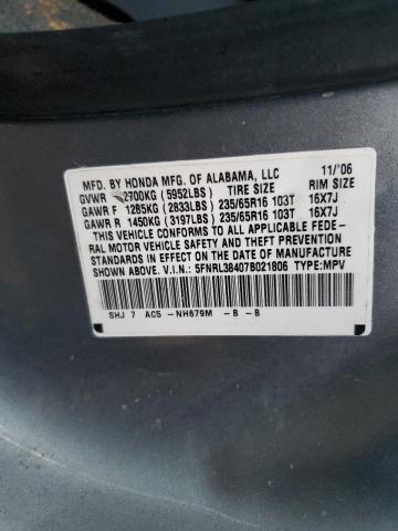 Photo 11 VIN: 5FNRL38407B021806 - HONDA ODYSSEY EX 