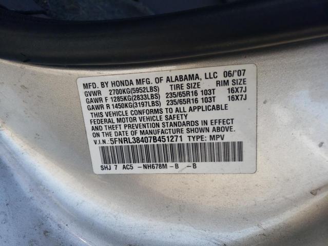 Photo 12 VIN: 5FNRL38407B451271 - HONDA ODYSSEY 