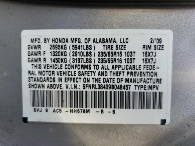 Photo 12 VIN: 5FNRL38409B048457 - HONDA ODYSSEY EX 