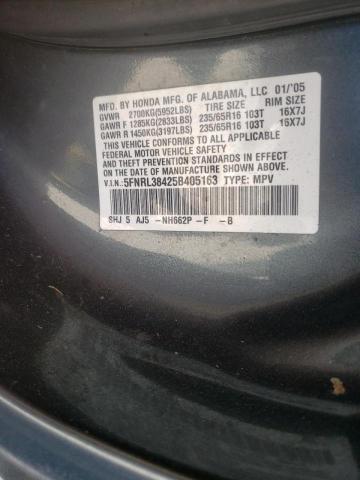 Photo 9 VIN: 5FNRL38425B405163 - HONDA ODYSSEY EX 