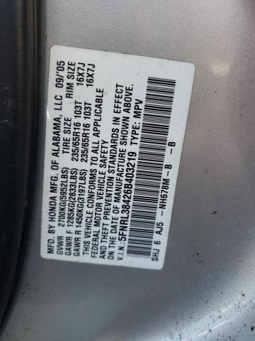 Photo 12 VIN: 5FNRL38426B403219 - HONDA ODYSSEY EX 