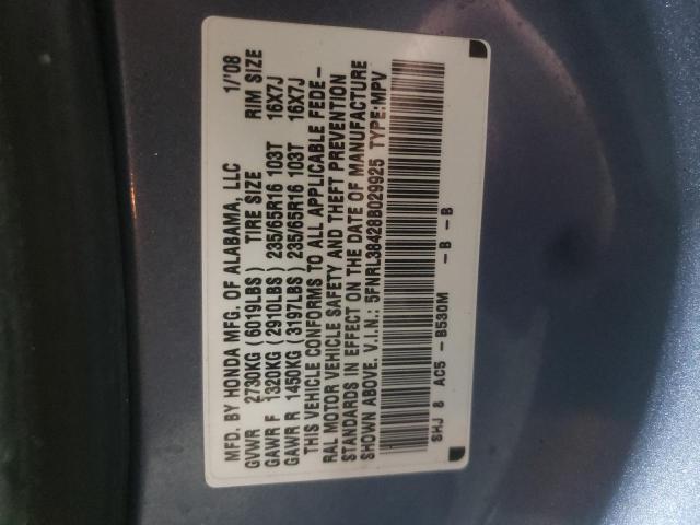 Photo 9 VIN: 5FNRL38428B029925 - HONDA ODYSSEY EX 