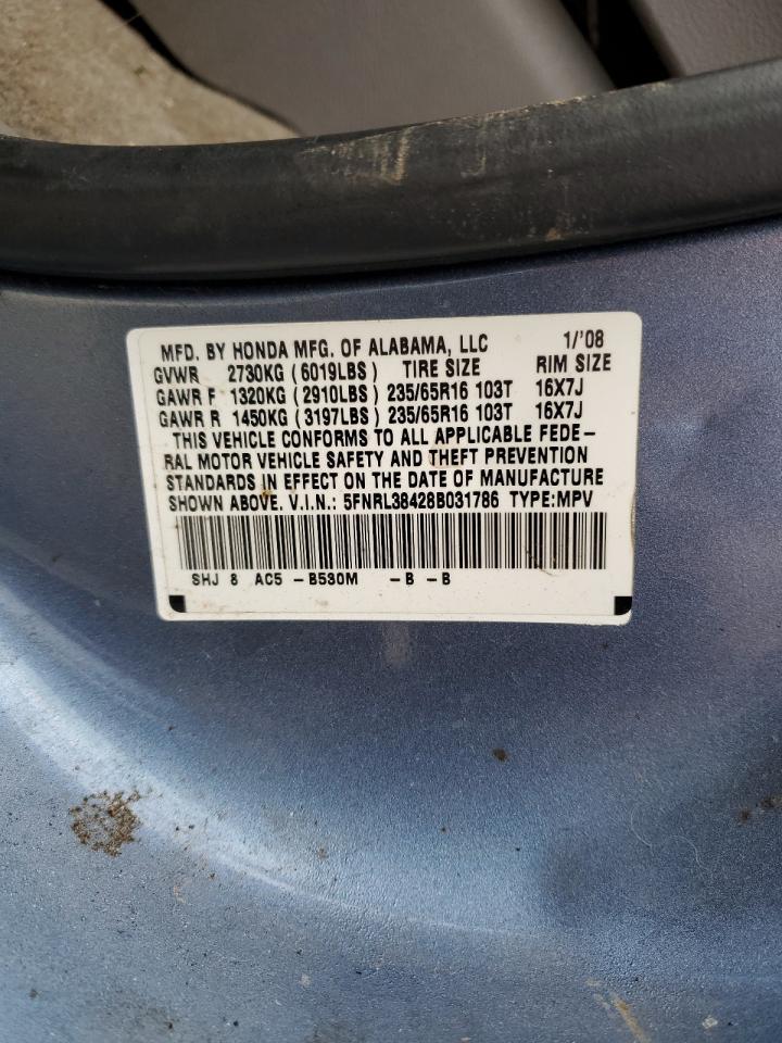 Photo 13 VIN: 5FNRL38428B031786 - HONDA ODYSSEY 