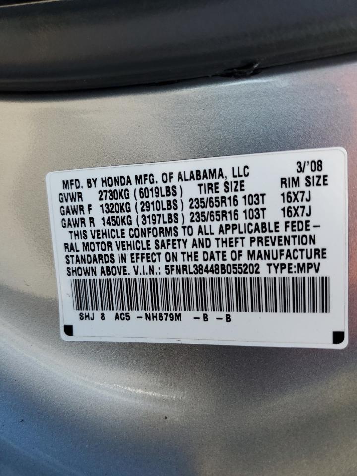 Photo 12 VIN: 5FNRL38448B055202 - HONDA ODYSSEY 