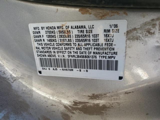 Photo 13 VIN: 5FNRL38456B061376 - HONDA ODYSSEY EX 