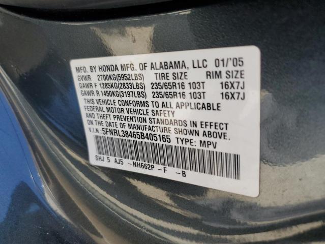 Photo 12 VIN: 5FNRL38465B405165 - HONDA ODYSSEY EX 