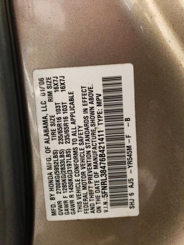 Photo 12 VIN: 5FNRL38476B421411 - HONDA ODYSSEY EX 