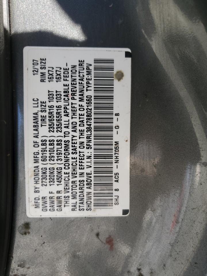 Photo 12 VIN: 5FNRL38478B021660 - HONDA ODYSSEY 