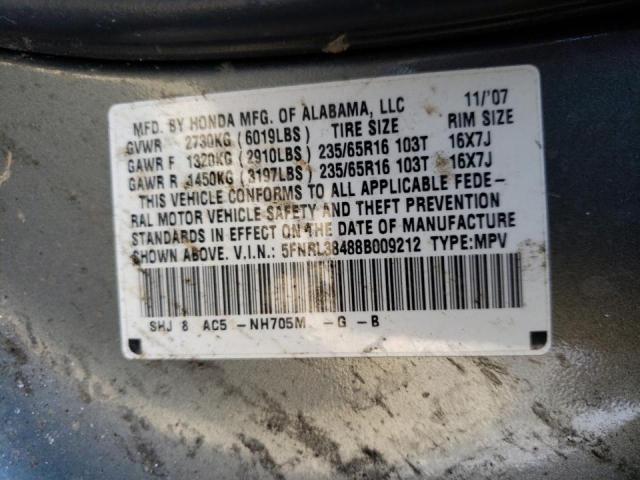 Photo 9 VIN: 5FNRL38488B009212 - HONDA ODYSSEY EX 