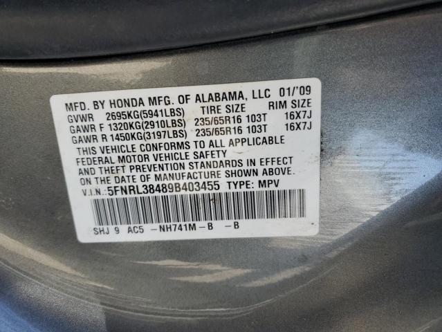 Photo 12 VIN: 5FNRL38489B403455 - HONDA ODYSSEY EX 