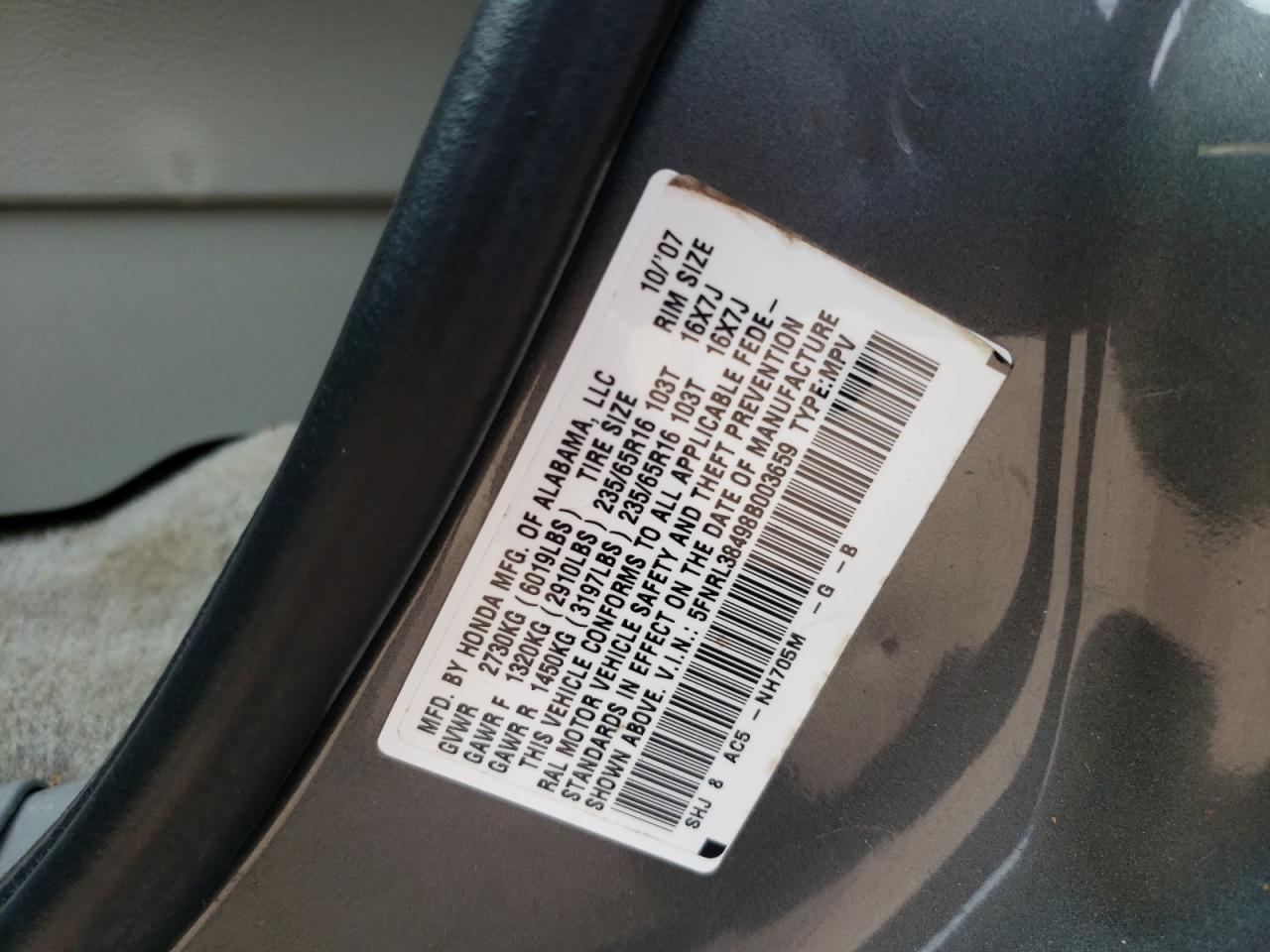 Photo 12 VIN: 5FNRL38498B003659 - HONDA ODYSSEY 