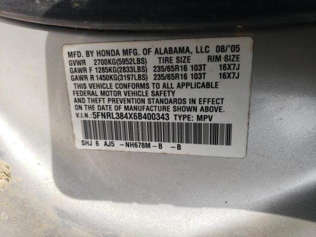 Photo 11 VIN: 5FNRL384X6B400343 - HONDA ODYSSEY 