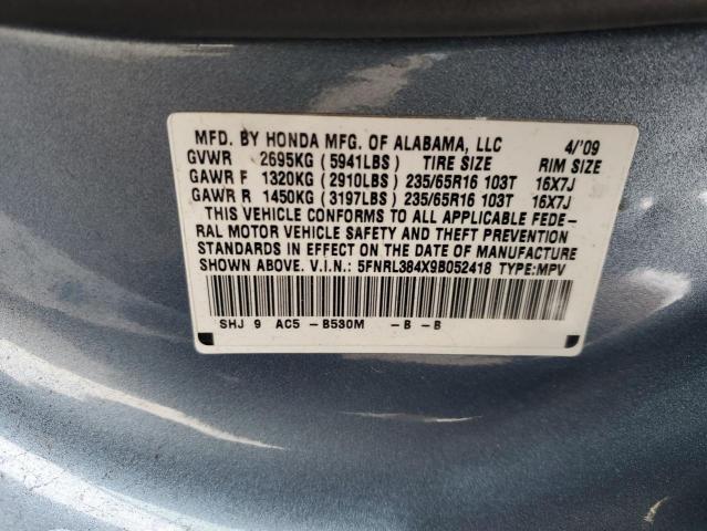 Photo 12 VIN: 5FNRL384X9B052418 - HONDA ODYSSEY EX 