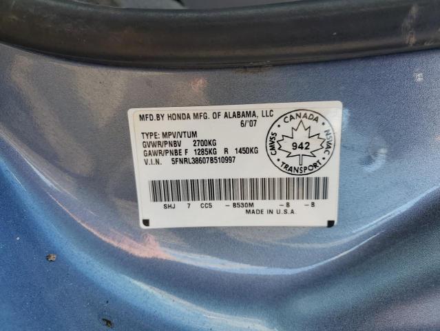 Photo 12 VIN: 5FNRL38607B510997 - HONDA ODYSSEY EX 