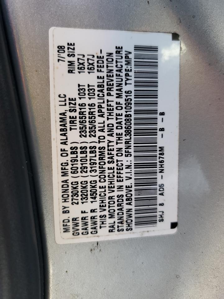 Photo 13 VIN: 5FNRL38608B109516 - HONDA ODYSSEY 