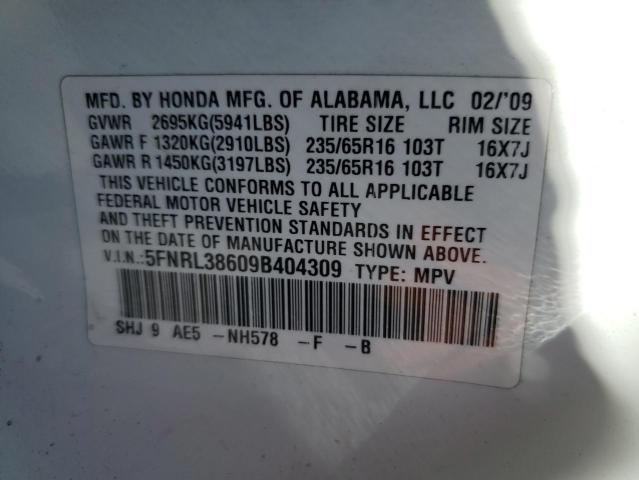 Photo 12 VIN: 5FNRL38609B404309 - HONDA ODYSSEY EX 