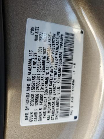 Photo 12 VIN: 5FNRL38615B054568 - HONDA ODYSSEY EX 