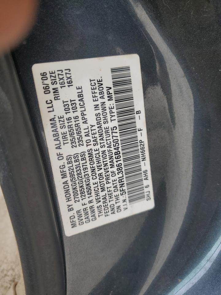 Photo 12 VIN: 5FNRL38616B450775 - HONDA ODYSSEY 