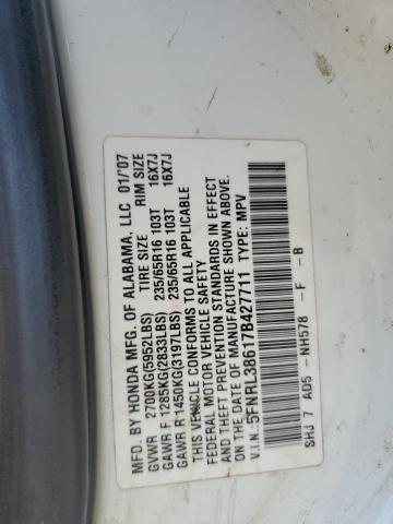 Photo 12 VIN: 5FNRL38617B427711 - HONDA ODYSSEY EX 