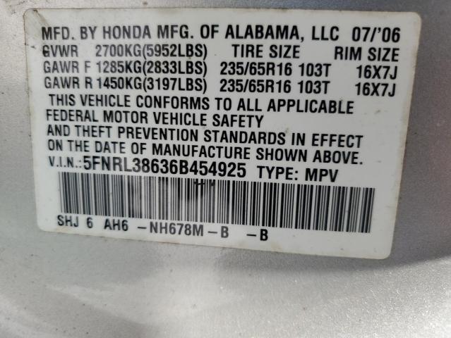 Photo 12 VIN: 5FNRL38636B454925 - HONDA ODYSSEY EX 