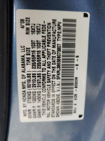 Photo 12 VIN: 5FNRL38658B073807 - HONDA ODYSSEY EX 