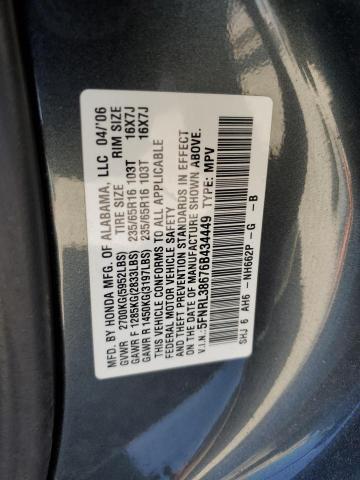 Photo 12 VIN: 5FNRL38676B434449 - HONDA ODYSSEY EX 