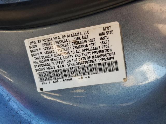 Photo 12 VIN: 5FNRL38687B097825 - HONDA ODYSSEY EX 