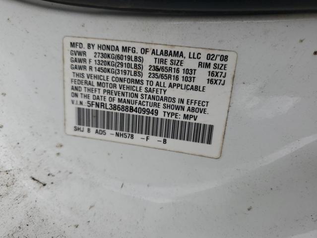 Photo 12 VIN: 5FNRL38688B409949 - HONDA ODYSSEY EX 